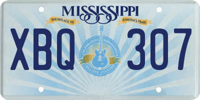 MS license plate XBQ307