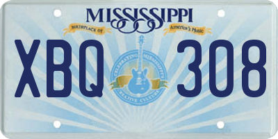 MS license plate XBQ308