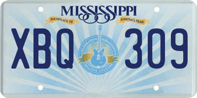 MS license plate XBQ309