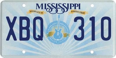 MS license plate XBQ310
