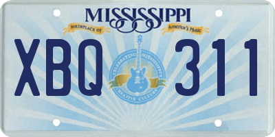 MS license plate XBQ311