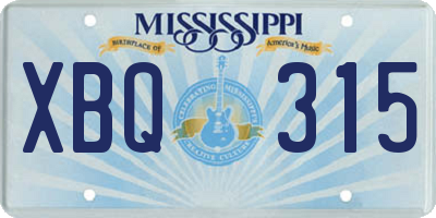 MS license plate XBQ315