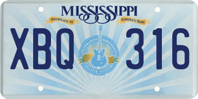 MS license plate XBQ316
