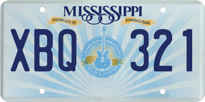 MS license plate XBQ321