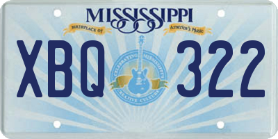 MS license plate XBQ322
