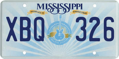 MS license plate XBQ326