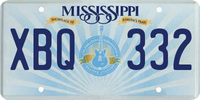 MS license plate XBQ332