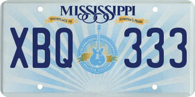 MS license plate XBQ333