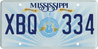 MS license plate XBQ334
