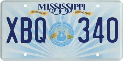 MS license plate XBQ340