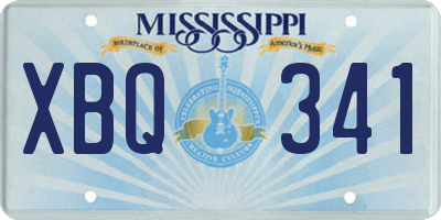 MS license plate XBQ341