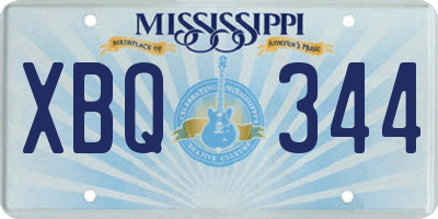 MS license plate XBQ344