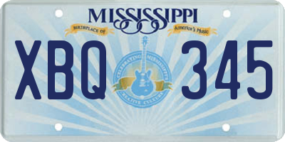 MS license plate XBQ345