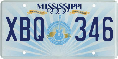 MS license plate XBQ346