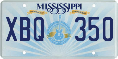 MS license plate XBQ350