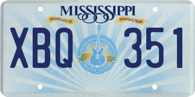 MS license plate XBQ351