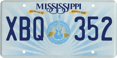 MS license plate XBQ352