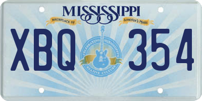 MS license plate XBQ354
