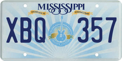 MS license plate XBQ357