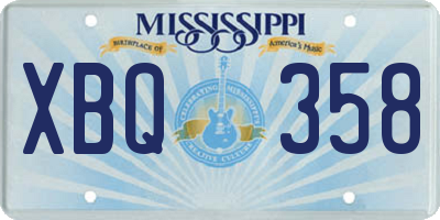 MS license plate XBQ358