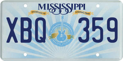 MS license plate XBQ359