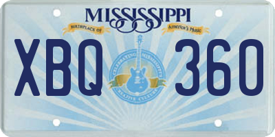 MS license plate XBQ360