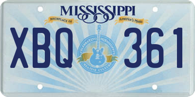 MS license plate XBQ361