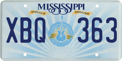 MS license plate XBQ363