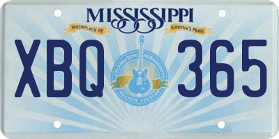 MS license plate XBQ365
