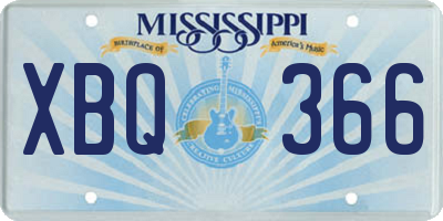 MS license plate XBQ366
