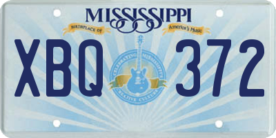 MS license plate XBQ372