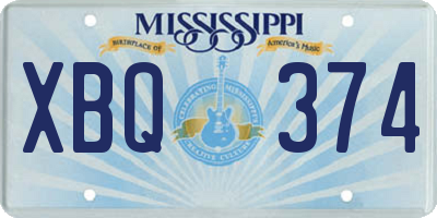 MS license plate XBQ374