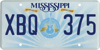 MS license plate XBQ375