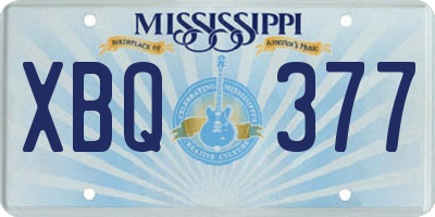 MS license plate XBQ377