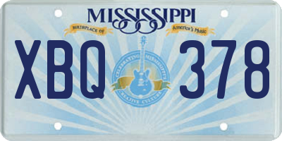 MS license plate XBQ378