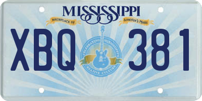 MS license plate XBQ381