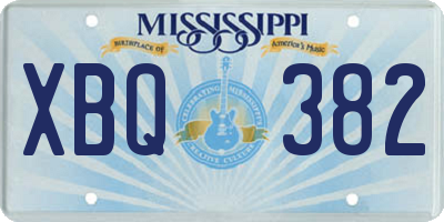 MS license plate XBQ382