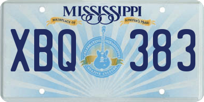 MS license plate XBQ383