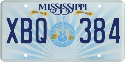 MS license plate XBQ384