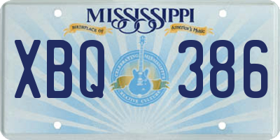 MS license plate XBQ386