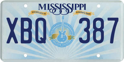 MS license plate XBQ387