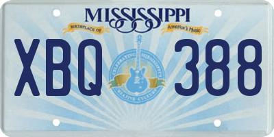 MS license plate XBQ388