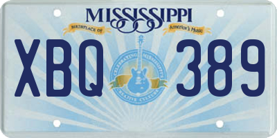 MS license plate XBQ389
