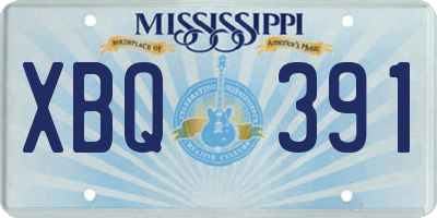 MS license plate XBQ391