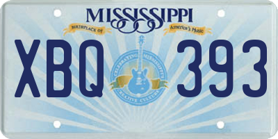 MS license plate XBQ393