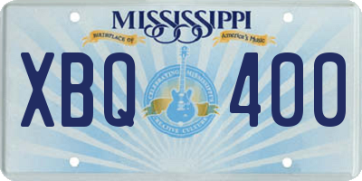 MS license plate XBQ400