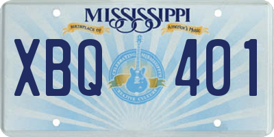 MS license plate XBQ401
