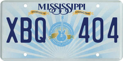 MS license plate XBQ404