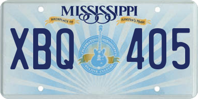 MS license plate XBQ405