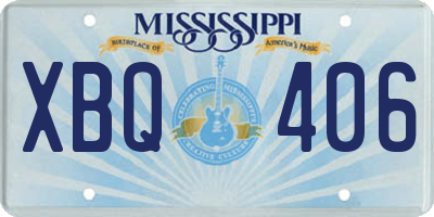 MS license plate XBQ406
